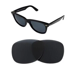 NEW POLARIZED REPLACEMENT BLACK LENS FIT RAY BAN WAYFARER RB4340 50mm SUNGLASSES - Picture 1 of 5