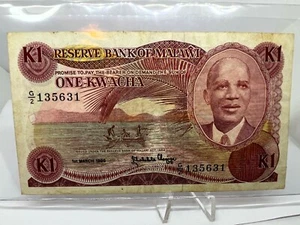 Banknote Malawi 1 Kwacha 1986 VF  - Picture 1 of 2