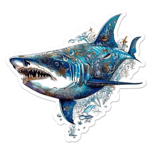 Nautical Shark, Vinyl Decal Sticker, Indoor Outdoor, 3 Sizes, #11515 - Picture 1 of 1