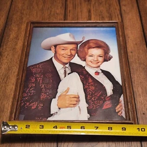 Roy Rogers & Dale Evans King Cowboys Television 1940s-70s Wooden Framed Picture - Picture 1 of 12