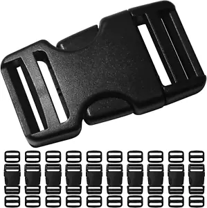 Buckles for 1 Inch Wide Webbing Straps: Quick Side Release Buckle 10 Set and Tri - Picture 1 of 12