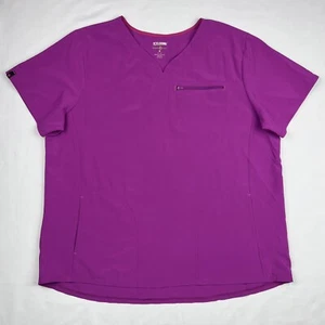 Scrubstar XL Recycling Stoff Hot Pink Taschen Kurzarm Scrub Top - Bild 1 von 8