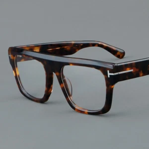 Large Square Eyeglasses Thick Frames Hand Made Flat-topped Glasses Unisex - Picture 1 of 18
