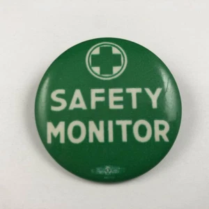 Vintage 1970's SAFETY MONITOR Button, Pinback - Picture 1 of 2