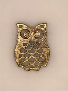 Vintage Metal Owl Trivet Coaster Hot Plate Mid Century Taiwan Made Wall Decor SM - Bild 1 von 6