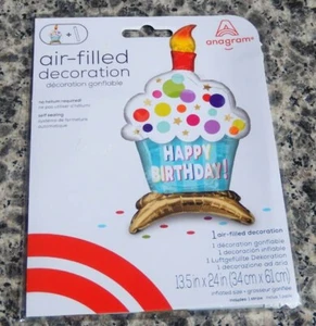 13.5 x 24" Happy Birthday Cupcake Balloon Party Decoration New - Picture 1 of 2
