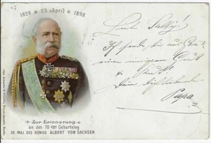 1898 Pioneer King Albert von Sachsen of Saxony Color Photo Memorial Postcard - Picture 1 of 2