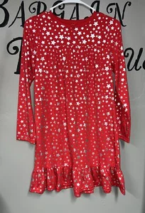 Girls Oshkosh Nightgown Red Silver Stars Size 14 Nwot - Picture 1 of 3