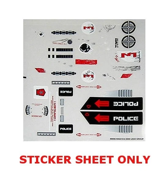 LEGO 5973 - Space Police III - Hyperspeed Pursuit - HOJA ADHESIVA Foto 1 de 1