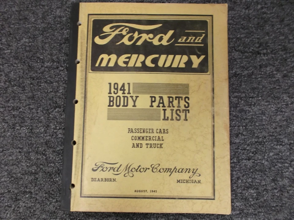 Ford Mercury DeLuxe 1941 Six Tudor cupé Fordor Sport Club piezas catálogo manual Foto 1 de 1