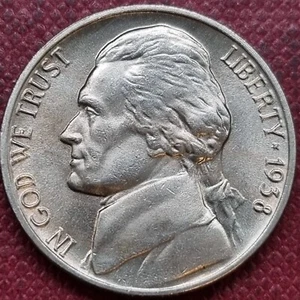 1938 Jefferson Nickel 5c BU UNCIRCULATED Full Steps Semi PROOF LIKE #83370 - Picture 1 of 2