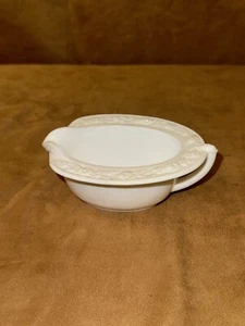 Crema de vidrio de leche vintage Anchor Hocking vitrock borde floral - Imagen 1 de 7