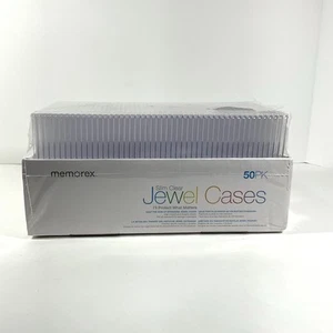 Memorex 48-Pack Slim CLEAR Jewel CD DVD Cases OPEN BOX *Missing 2 Cases* - Afbeelding 1 van 5