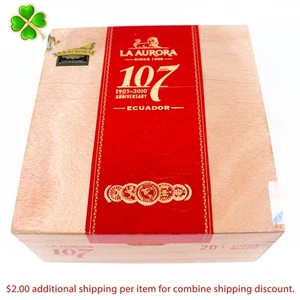 La Aurora Belicoso Ecuador 107 Empty Wood Cigar Box 7.25" x 6.75" x 3" - Picture 1 of 12