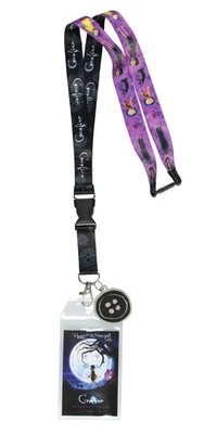 Coraline Lanyard Badge Holder Reversible Design with 2" Button Rubber Pendant - Image 1 of 4