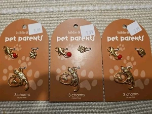 3 NEW HILDIE & JO CHARMS PET PARENTS 9 CAT KITTEN CHARMS FREE SHIP NICKEL FREE - Picture 1 of 3