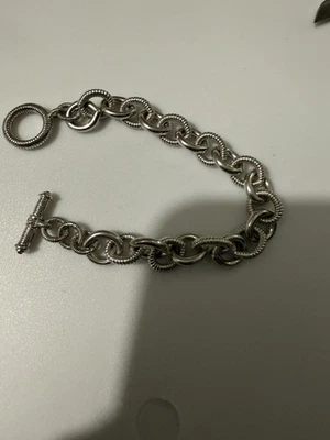 Brazalete de cadena Judith Ripka amatista circonita cúbica y plata esterlina Rolo 39,9 gm   Foto 1 de 4