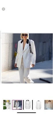 NWT TORY BURCH Blazers DETAILS jacquard, satin, no appliqués, solid color, - Image 1 of 4