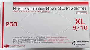 DEHP Handschuhe Nitril Untersuchung puderfrei weiß X-Large 250 Stück beidhändig - Bild 1 von 2
