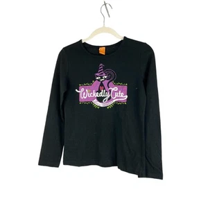 Halloween Graphic Tee Shirt Wickedly Cute Since 4 Ever Girls Size L EUC - Picture 1 of 3