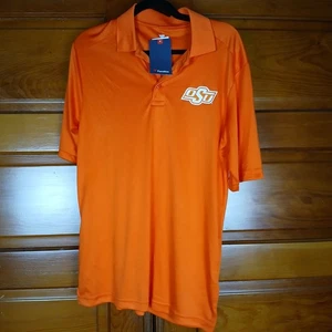 NWT Oklahoma State University OSU Fanatics Orange Polo Shirt Men's Size Medium - Picture 1 of 5