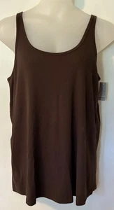 NWT Womens LANE BRYANT Brown Soft Stretch Knit Thin Rib Tank Top 26/28 3X - Picture 1 of 1