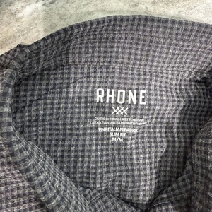 Men's Rhone Commuter Shirt Slim Fit Size Medium Black White Gingham EUC - Picture 1 of 9