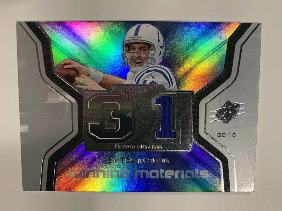 2007 Upper Deck SPx Winning Materials Stats Jersey Peyton Manning #WMS-PM2 MEM! - Image 1 of 2