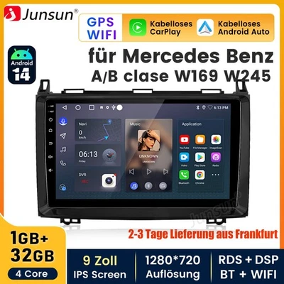 Für Mercedes-Benz A/B Klasse/Vito W169 W639 W245 32G Android14 Autoradio GPS Nav - Bild 1 von 4