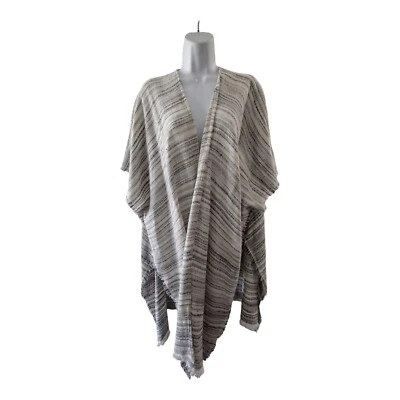 Women's Boho Knit Crochet Striped Sonoma Kimono Shawl Cover Up Lightweight - Image 1 of 4