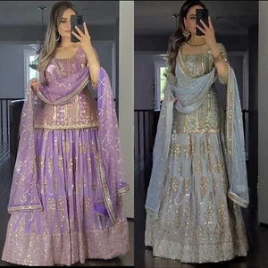 LISTO HECHO LEHNGA CHOLI LEHENGA MUJERES INDIAS BODA FIESTA NUPCIAL ROPA PAQUISTANI - Imagen 1 de 15