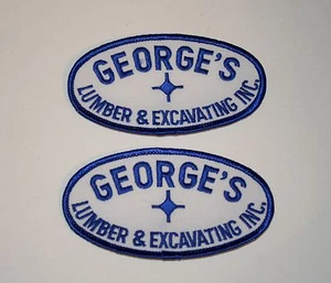 2 Vintage George's Lumber & Excavating Inc Illinois Mitarbeiter Aufnäher Neu NOS 1970er - Bild 1 von 1