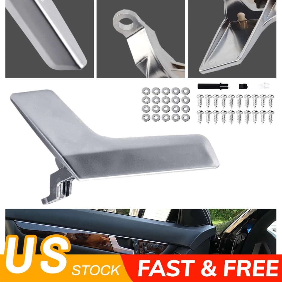 Interior Left For Mercedes W204 C-Class 2008-2014 Matte Silver Inner Door Handle - Imagem 1 de 4