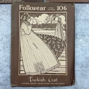 VTG 1975 Folkwear Ethnic Patterns 106 Turkish Coat Uncut Clothing Sewing Designs - Picture 1 of 2