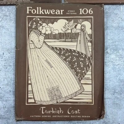 VTG 1975 Folkwear Ethnic Patterns 106 Turkish Coat Uncut Clothing Sewing Designs - Image 1 of 2