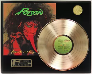 Poison - Pantalla de placa de disco LP dorada Open Up And Say Ah - Imagen 1 de 3