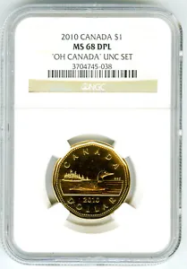 2010 $1 OH CANADA NGC MS68 DPL DEEP PROOF LIKE LOON LOONIE DOLLAR TOP ONLY 2 - Picture 1 of 2
