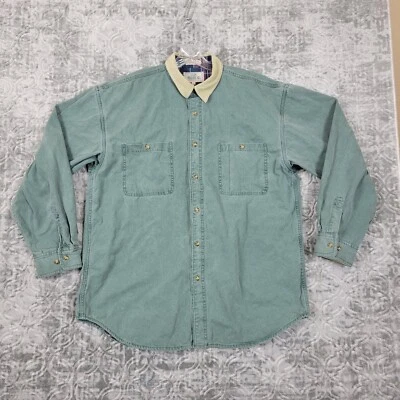 Vintage Red Head Shirt Jacket Mens XLT Green Canvas Flannel Lined Hunting Camp - Image 1 of 4
