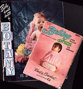 Baby Crochet and Knit Pattern Books Lot of 2 Vintage - Picture 1 of 9
