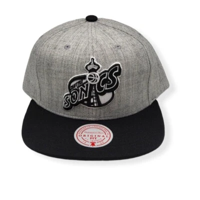 Mitchell & Ness Seattle Supersonics Grey Black Pop HWC Adjustable Snapback Hat - Image 1 of 4