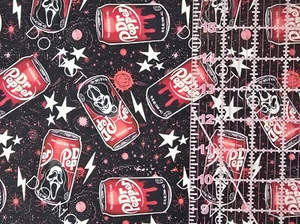 Custom 100% Cotton Woven Scream Movie Ghostface Dr Pepper By the 1/4 Yard 9x56 - Bild 1 von 2