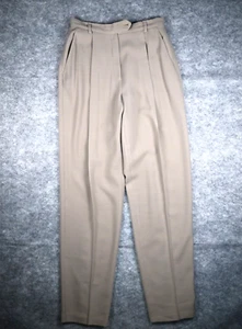 Sahza Casual Pants Slacks Beige 29 in High Waisted Lined Pleated Made in Italy - Picture 1 of 10