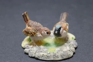 Lowell Davis "After The Rain" Schmid Border Fine Art Sculpture 1994 Sparrows - Picture 1 of 5