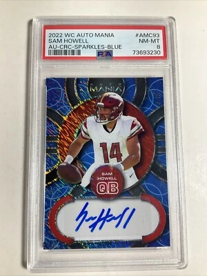 2022 Wildcard Auto-Mania Sam Howell Autograph 8/15🔥🔥Commanders Psa 8 - Image 1 of 3