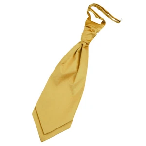 Boda formal lisa lisa satinada de corbata ruche preatada dorada para hombre por DQT - Imagen 1 de 2