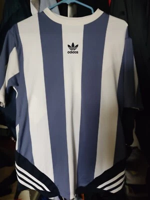 Футболка Adidas 2017 футбол футбол в полоску узор футболка маленькая унисекс - Изображение 1 из 4