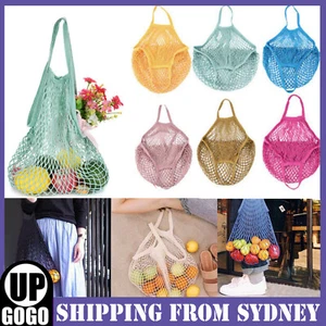 Mesh Net Turtle Bag String Shopping Bag Reusable Fruit Storage Handbag Totes AU - Picture 1 of 19