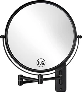 Makeup Mirror Wall Mounted, 1x/ 10x Magnifying Makeup Mirror, 9" Double Sided - Picture 1 of 8