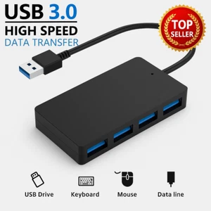 High Speed 4 Port USB HUB 3.0 Multi Splitter Expansion Desktop PC Laptop Adapter - Picture 1 of 9