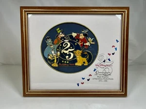Vintage Walt Disney World 25th Anniversary Magic Kingdom Pin Set 1971-96 Framed - Picture 1 of 4